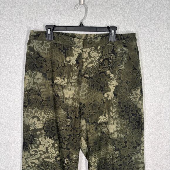 VTG 90s First Option Velvet Pants 16 Floral Lace Forest Hunter Maximalist Luxury - Picture 2 of 10